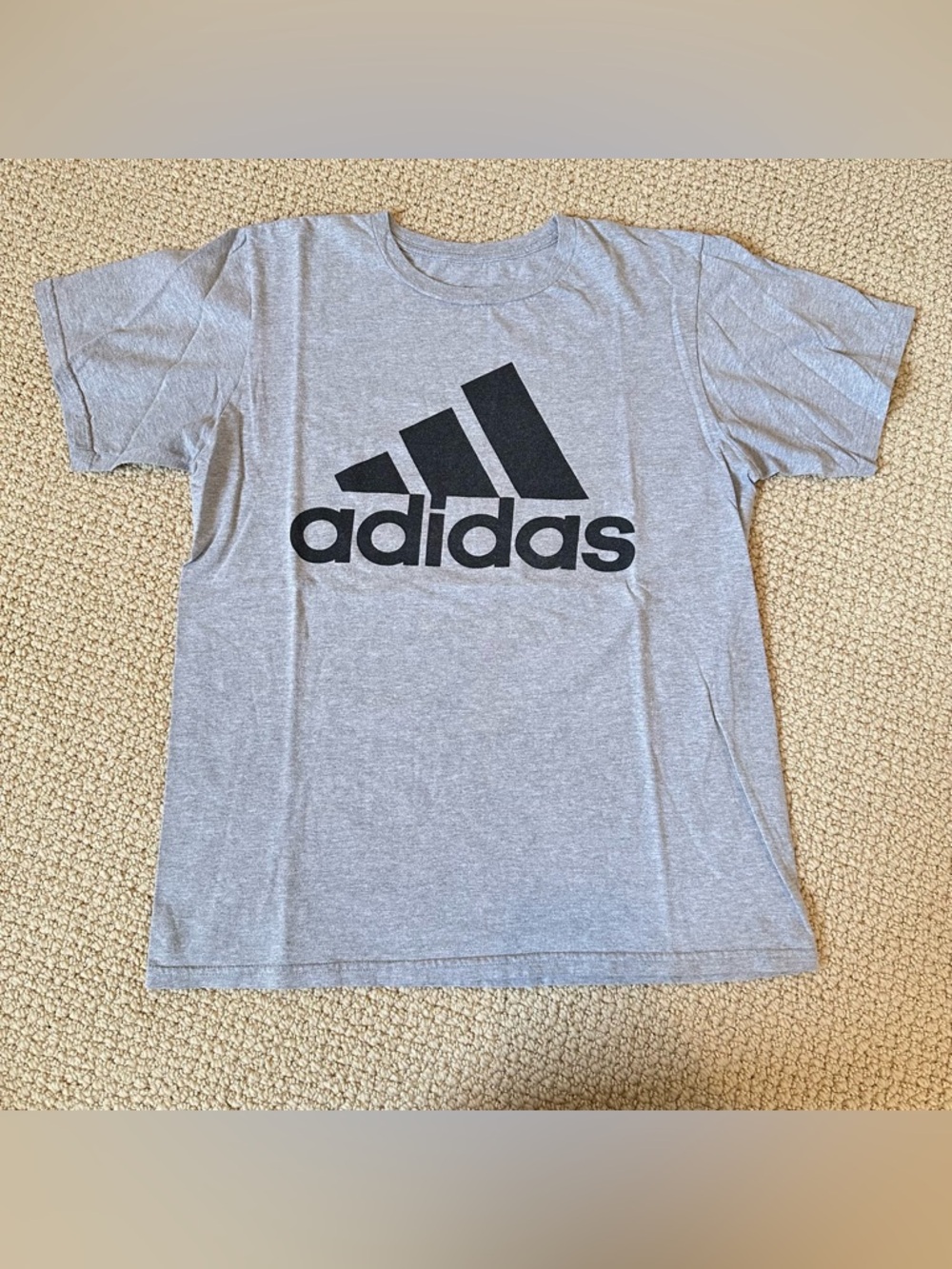adidas Gray Tee with Black Logo - Short Sleeve